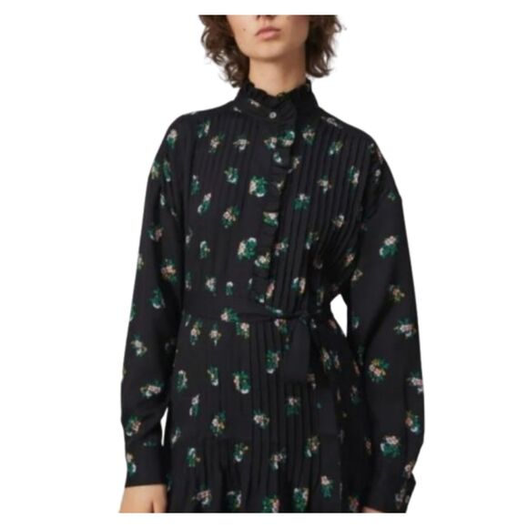 Tory Burch Daybreak Ditsy Ruffle Front Dress Size S - Picture 4 of 11